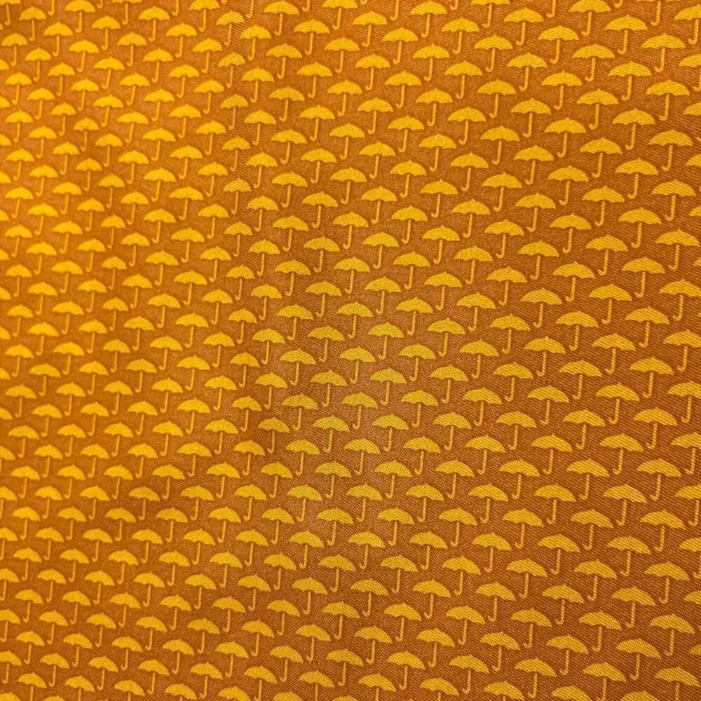 Vineyard Vines Silk Square Umbrella Print Yellow Scarf 35x35
